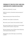 FRESENIUS PCT PRACTICE STUDY GUIDE 2026 QUESTIONS WITH COMPLETE SOLUTIONS