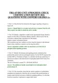 FRQ AP BIO UNIT 4 PROGRESS CHECK CERTIFICATION REVIEW 2026 QUESTIONS WITH ANSWERS GRADED A&plus;