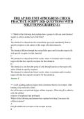 FRQ AP BIO UNIT 4 PROGRESS CHECK PRACTICE SCRIPT 2026 QUESTIONS WITH SOLUTIONS GRADED A&plus;