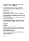 FSU IMMUNOLOGY PCB4233 QUIZ 1 QUESTIONS VERIFIED ACCURATE ANSWERS