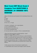 West Coast EMT Block Exam 2 Complete Test QUESTIONS & ANSWERS &vert; A&plus; GRADED 100&percnt; VERIFIED
