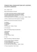 PCB4233 FINAL EXAM QUESTIONS WITH VERIFIED ACCURATE ANSWERS