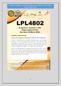 LPL4802 ASSIGNMENT 1 &lpar;COMPLETE ANSWERS&rpar; SEMESTER 1 2026 &lpar;271981&rpar; - DUE 26 MARCH 2026