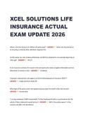 XCEL SOLUTIONS LIFE  INSURANCE ACTUAL  EXAM UPDATE 2026 