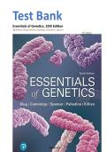 Test Bank For Essentials of Genetics 10th Edition &ndash; William Klug&period; Latest Edition&period; All Chapters with Questions And Verified Answers&period;