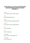 FTCE ESOL K-12 ACTUAL EXAMINATION 2026 QUESTIONS WITH SOLUTIONS GRADED A&plus;