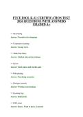 FTCE ESOL K-12 CERTIFICATION TEST 2026 QUESTIONS WITH ANSWERS GRADED A&plus;