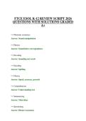 FTCE ESOL K-12 REVIEW SCRIPT 2026 QUESTIONS WITH SOLUTIONS GRADED A&plus;