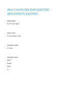 Week 1-6 NURS 2003 EXAM QUESTIONS WITH COMPLETE SOLUTIONS 