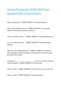 Nursing Therapeutics &lpar;NURS 2003&rpar; Exam Questions With Correct Answers 