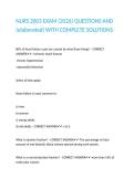 NURS 2003 EXAM &lpar;2026&rpar; QUESTIONS AND &lpar;elaborated&rpar; WITH COMPLETE SOLUTIONS 
