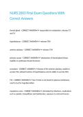 NURS 2003 Final Exam Questions With Correct Answers&period;