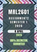 MRL2601 Assignment 2 Semester 1 2026 Memo &vert; Due Date 8 April 2026