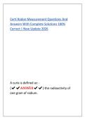 Certi Radon Measurement Questions And  Answers With Complete Solutions 100&percnt;  Correct &vert; New Update 2026 