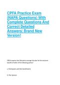 CPFA Practice Exam  &lpar;NAPA Questions&rpar; With  Complete Questions And  Correct Detailed  Answers&vert; Brand New  Version&excl;