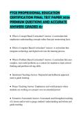 FTCE PROFESSIONAL EDUCATION CERTIFICATION FINAL TEST PAPER 2026 PREMIUM QUESTIONS AND ACCURATE ANSWERS GRADED A&plus;