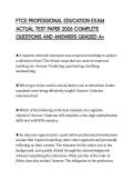 FTCE PROFESSIONAL EDUCATION EXAM ACTUAL TEST PAPER 2026 COMPLETE QUESTIONS AND ANSWERS GRADED A&plus;