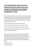 FTCE PROFESSIONAL EDUCATION EXAM CERTIFICATION EVALUATION EXAMS 2026 COMPLETE QUESTIONS AND ANSWERS GUARANTEED TO PASS