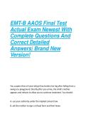 EMT-B AAOS Final Test  Actual Exam Newest With  Complete Questions And  Correct Detailed  Answers&vert; Brand New  Version&excl;