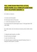 FULL NHIE EXAM PRACTICE ACTUAL EXAM PAPER 2026 COMPLETE QUESTIONS WITH SOLUTIONS GRADED A&plus;