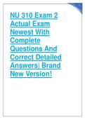 NU 310 Exam 1 Newest  With Complete Questions  And Correct Detailed  Answers&vert; Brand New  Version&excl; 