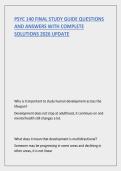 PSYC 140 Developmental &lpar;Lifespan  Psychology&rpar; Module 1 Questions And Correct  Answers With Complete Solutions 