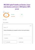 WGU C955 Applied Probability and Statistics &vert; Actual study Questions and Answers &vert; 2026 Updates &vert; 100&percnt; correct