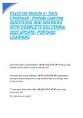 Psych140 Module 4 - Early  Childhood - Portage Learning  QUESTIONS AND ANSWERS  WITH COMPLETE SOLUTIONS  2025 UPDATE- PORTAGE  LEARNING