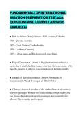 FUNDAMENTALS OF INTERNATIONAL AVIATION PREPARATION TEST 2026 QUESTIONS AND CORRECT ANSWERS GRADED A&plus;