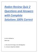 Radon Review Quiz 2&sol;6  &lpar;Mitigation&rpar;Questions and  Answers with Complete  Solutions 100&percnt; Correct 