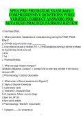 APEA Pre-Predictor Exam 2026 Advanced Practice Nursing Review &ndash; Comprehensive Questions with Verified Correct Answers