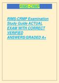 RIMS-CRMP Examination  Study Guide ACTUAL  EXAM WITH CORRECT  VERIFIED  ANSWERS&sol;GRADED A&plus;