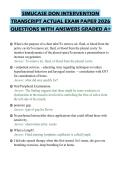 SIMUCASE DON INTERVENTION TRANSCRIPT ACTUAL EXAM PAPER 2026 QUESTIONS WITH ANSWERS GRADED A&plus;