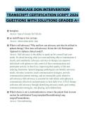 SIMUCASE DON INTERVENTION TRANSCRIPT CERTIFICATION SCRIPT 2026 QUESTIONS WITH SOLUTIONS GRADED A&plus;