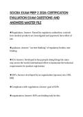 SOCRA EXAM PREP 2 2026 CERTIFICATION EVALUATION EXAM QUESTIONS AND ANSWERS MASTER FILE