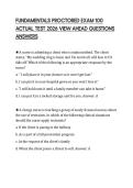 FUNDAMENTALS PROCTORED EXAM 100 ACTUAL TEST 2026 VIEW AHEAD QUESTIONS ANSWERS