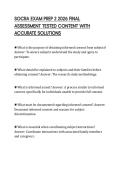 SOCRA EXAM PREP 2 2026 FINAL ASSESSMENT TESTED CONTENT WITH ACCURATE SOLUTIONS