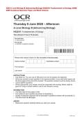 OCR A Level Biology B &lpar;Advancing Biology&rpar; H422&sol;01 Fundamentals of biology JUNE  2025 Combined Question Paper and Mark Scheme