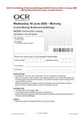 OCR A Level Biology B &lpar;Advancing Biology&rpar; H422&sol;03 Practical skills in biology JUNE  2025 Combined Question Paper and Mark Scheme 