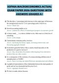 SOPHIA MACROECONOMICS ACTUAL EXAM PAPER 2026 QUESTIONS WITH ANSWERS GRADED A&plus;
