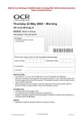 OCR AS Level Biology A H020&sol;02 Depth in biology MAY 2025 Combined Question  Paper and Mark Scheme