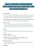SOUTH CAROLINA COMPREHENSIVE STUDY GUIDE 2026 FULL QUESTIONS AND SOLUTIONS GRADED A&plus;