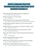 SOUTH CAROLINA PRACTICE EXAMINATION 2026 QUESTIONS WITH ANSWERS GRADED A&plus;