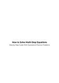 How to Solve Multi-Step Equations&colon; Step-by-Step Algebra Guide with Examples & Practice