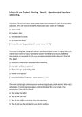 Maternity and Pediatric Nursing &ndash; Exam 1 &ndash; Questions and Solutions &ndash; 2025&sol;2026