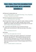 TNCC FINAL PRACTICE EXAMINATION 2026 QUESTIONS WITH ANSWERS GRADED A&plus;
