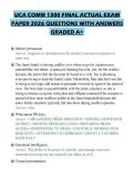 UCA COMM 1300 FINAL ACTUAL EXAM PAPER 2026 QUESTIONS WITH ANSWERS GRADED A&plus;