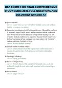 UCA COMM 1300 FINAL COMPREHENSIVE STUDY GUIDE 2026 FULL QUESTIONS AND SOLUTIONS GRADED A&plus;