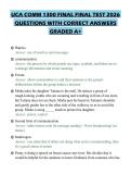 UCA COMM 1300 FINAL FINAL TEST 2026 QUESTIONS WITH CORRECT ANSWERS GRADED A&plus;