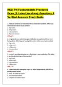 HESI PN Fundamentals Proctored  Exam &lpar;9 Latest Versions&rpar;&colon; Questions &  Verified Answers Study Guide